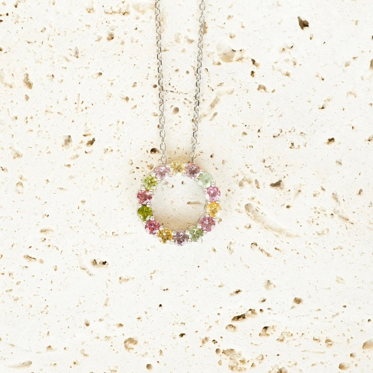 碧玺吊坠 · 一体链爱心 | 925银镶嵌